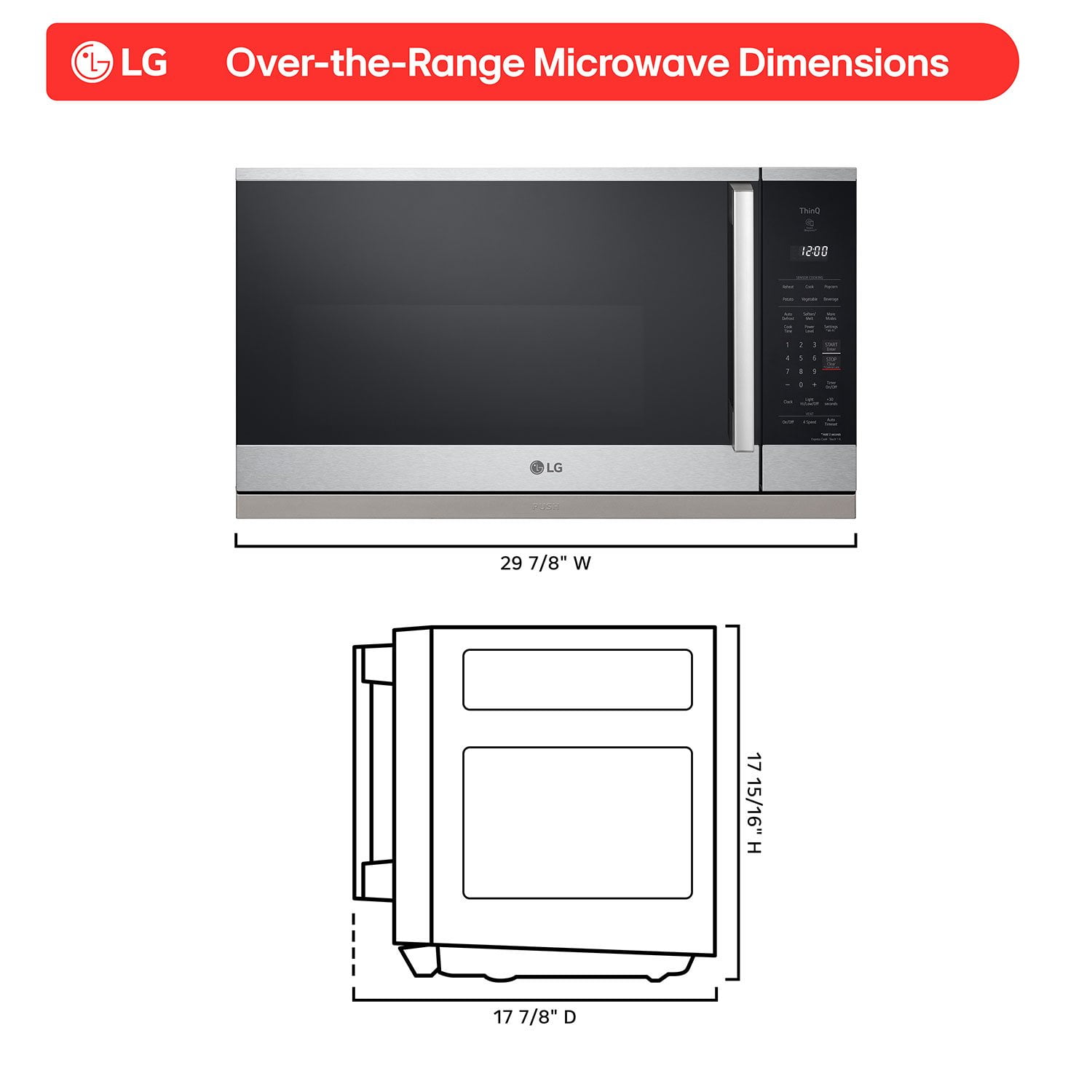 LG 2.1 cu .ft. Over-the-Range Microwave with New Handle and ThinQ® - Image 5