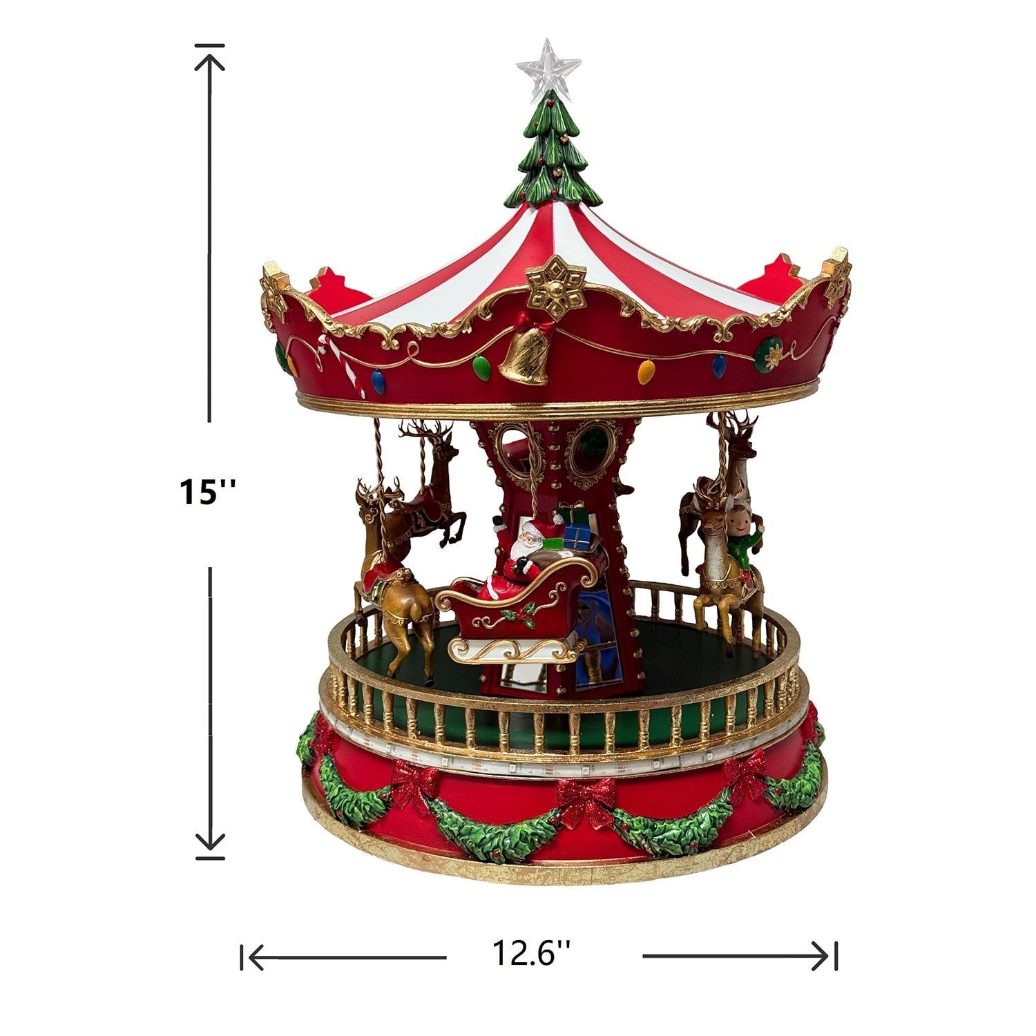 Member's Mark 15" Pre-Lit Musical Carousel - Image 4