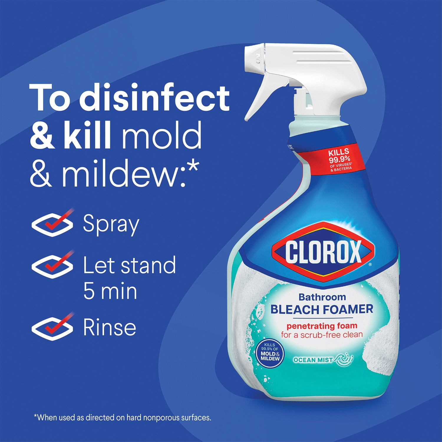 Clorox Bathroom Bleach Foamer, Ocean Mist, 3 ct., 90 fl. oz. - Image 8