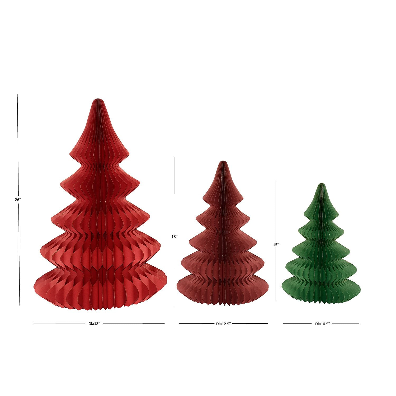 Member's Mark Paper Honeycomb Tree, Set of 3 - Image 4