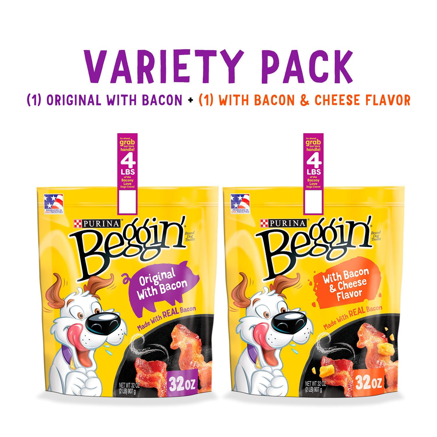 Purina Beggin' Strips Dog Treats, Bacon & Bacon and Cheese Flavors, 32 oz., 2 pk. - Image 2