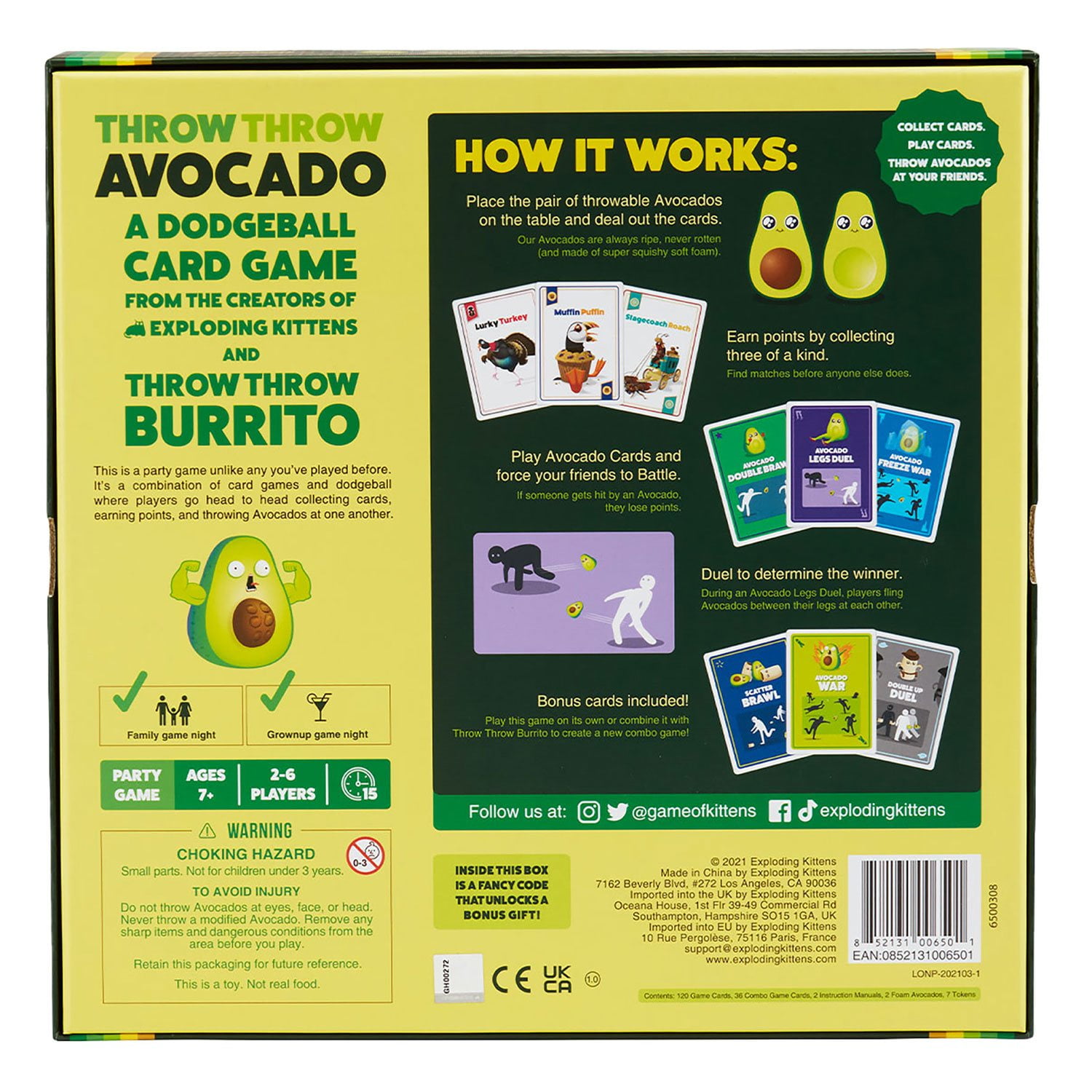 Exploding Kittens® Throw Throw Avocado® Card Game - Image 3
