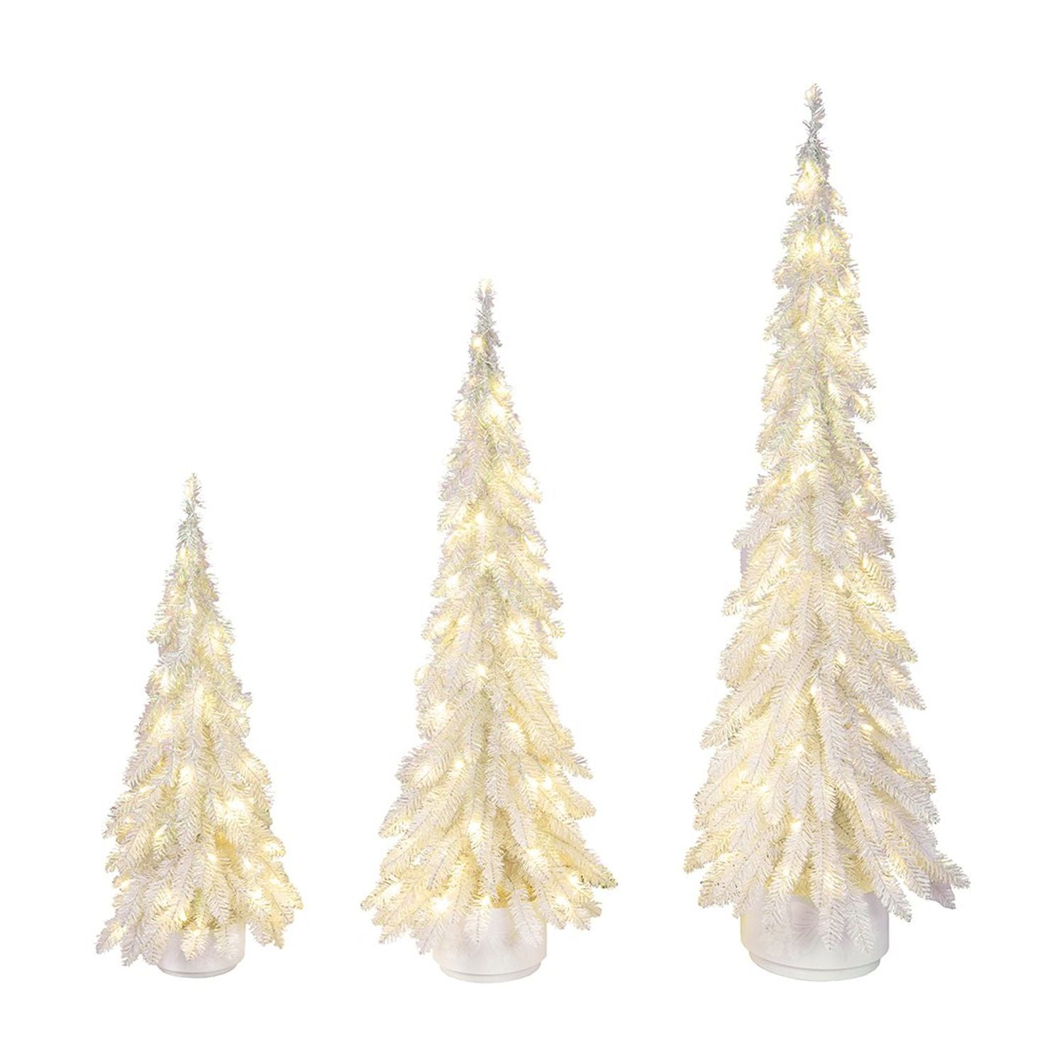 Member's Mark Pre-Lit Iridescent Topiaries, Set of 3 - Image 2