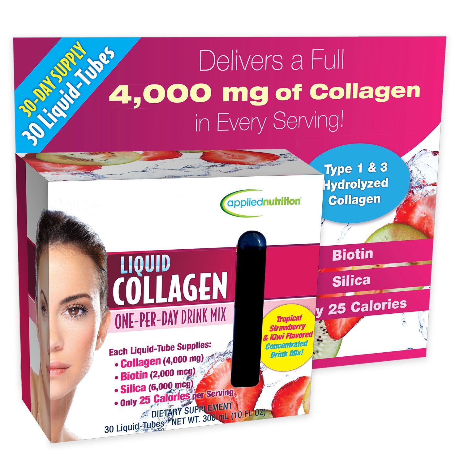 Applied Nutrition Liquid Collagen Tropical Strawberry & Kiwi 10mL each, 30 ct. - Image 3