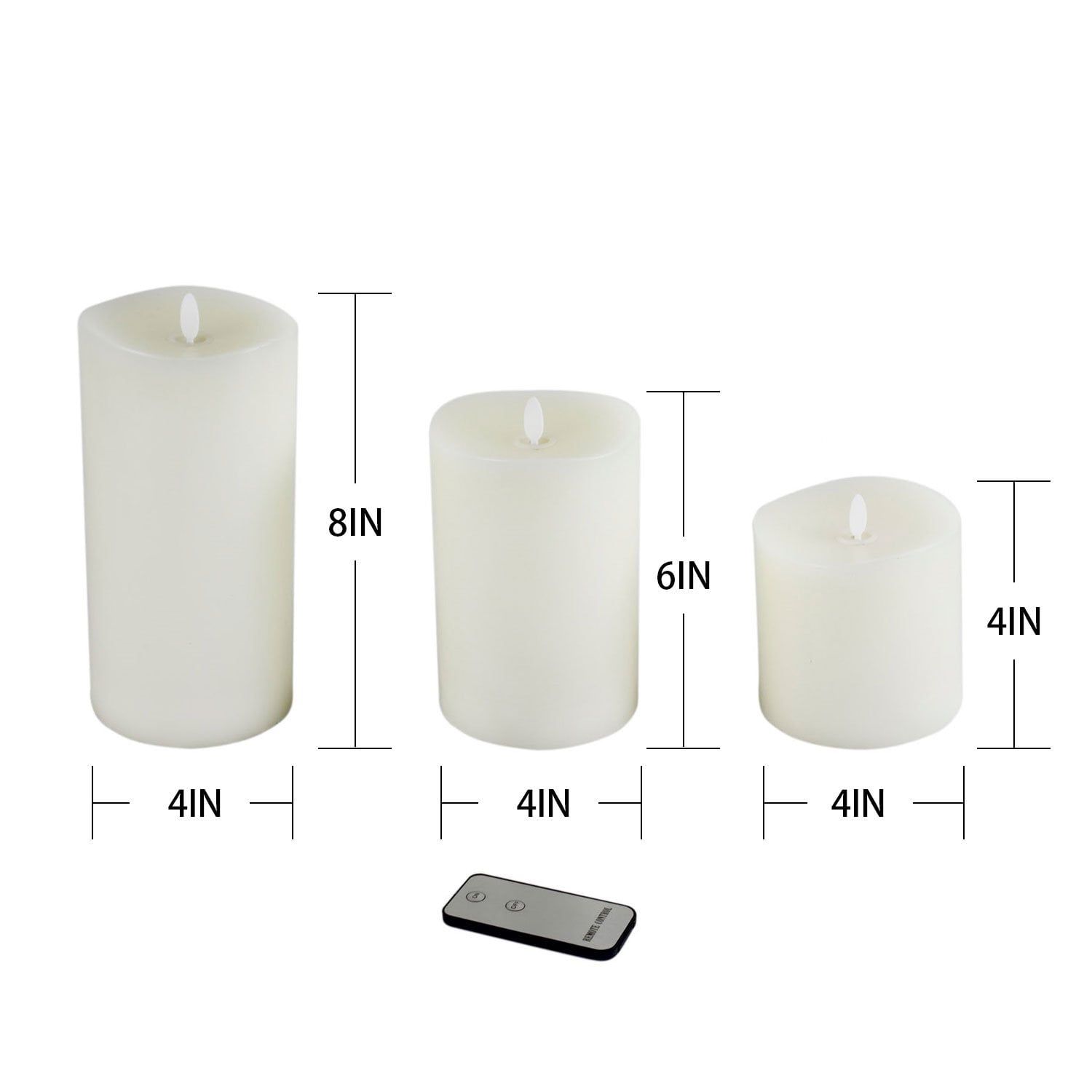 Member's Mark Flameless Moving LED Wax Candles, Set of 3 - Image 2