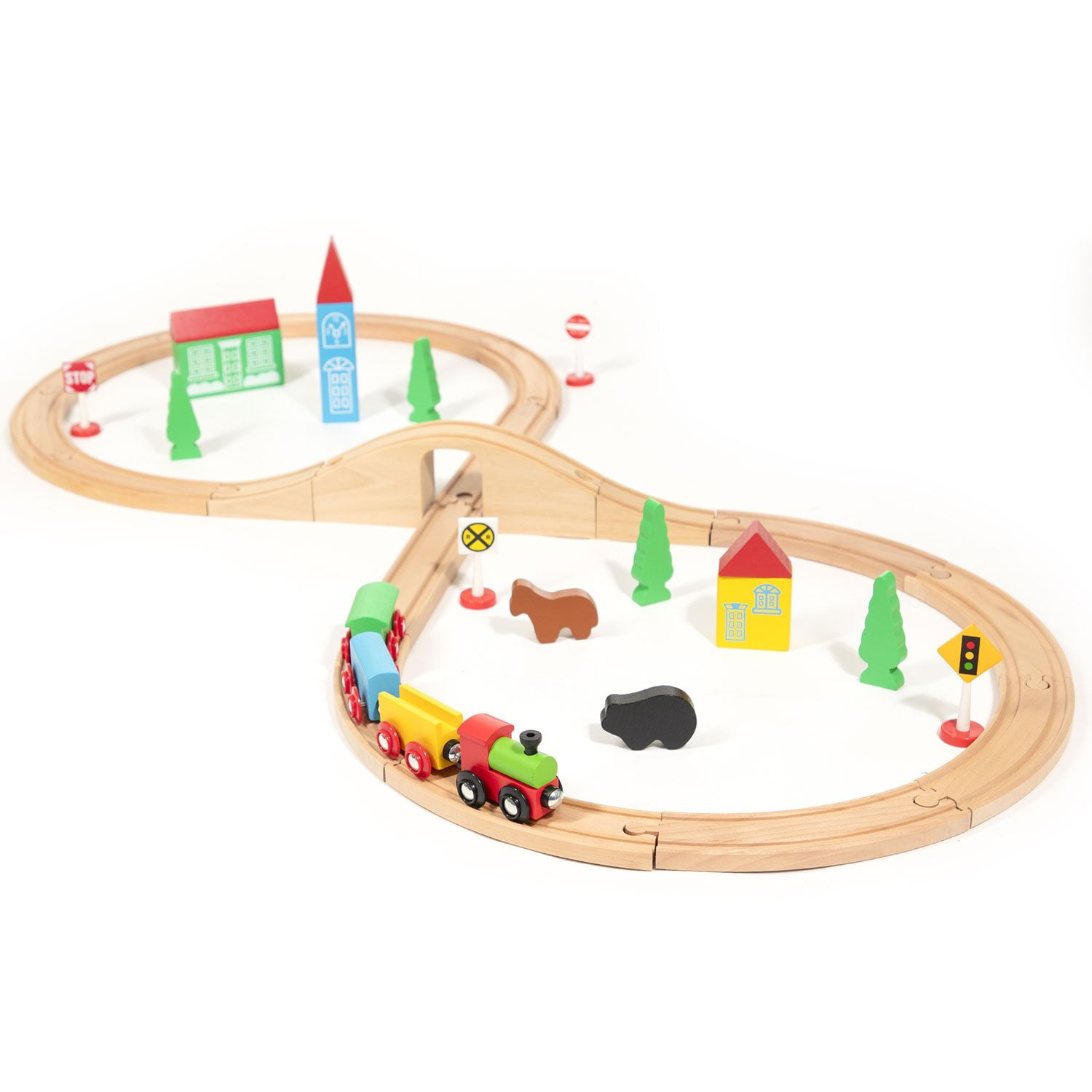 37 Piece Figure 8 Wooden Train Set - Image 2