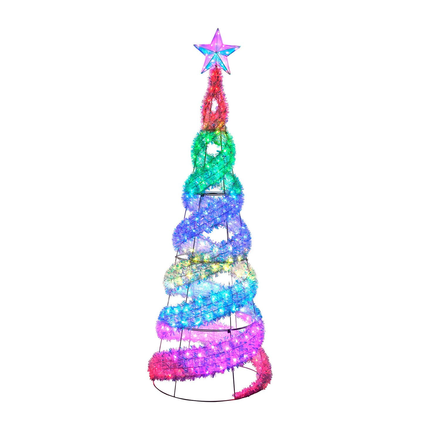 Member's Mark 8' Pre-Lit Iridescent Color-Changing Spiral Tree - Image 2