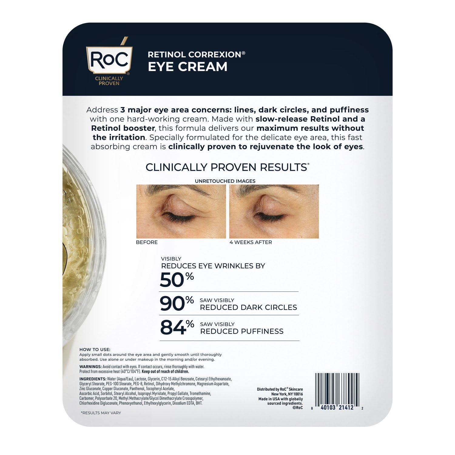 RoC Retinol Correxion Line Smoothing Eye Cream, 0.5 fl. oz., 2 pk. - Image 8