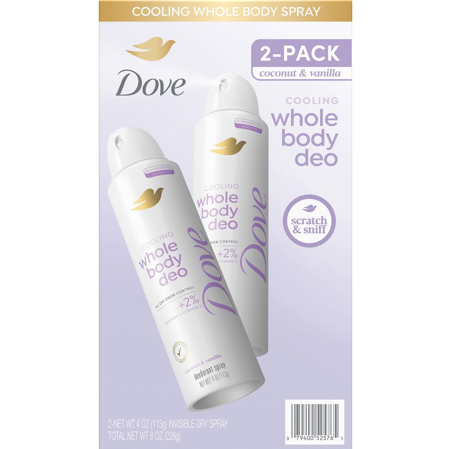 Dove Whole Body Cooling Deodorant Spray, 4 oz., 2 pk.
