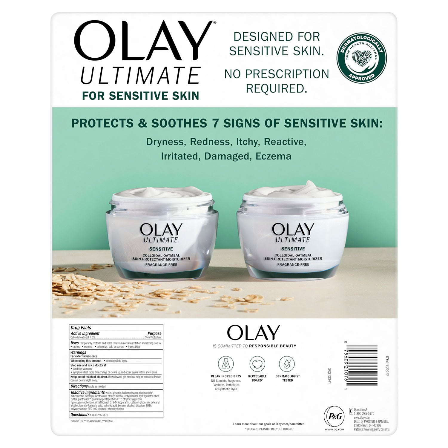 Olay Ultimate Soothing Face Moisturizer for Sensitive Skin, Fragrance-Free, 1.7 oz., 2 pk. - Image 8