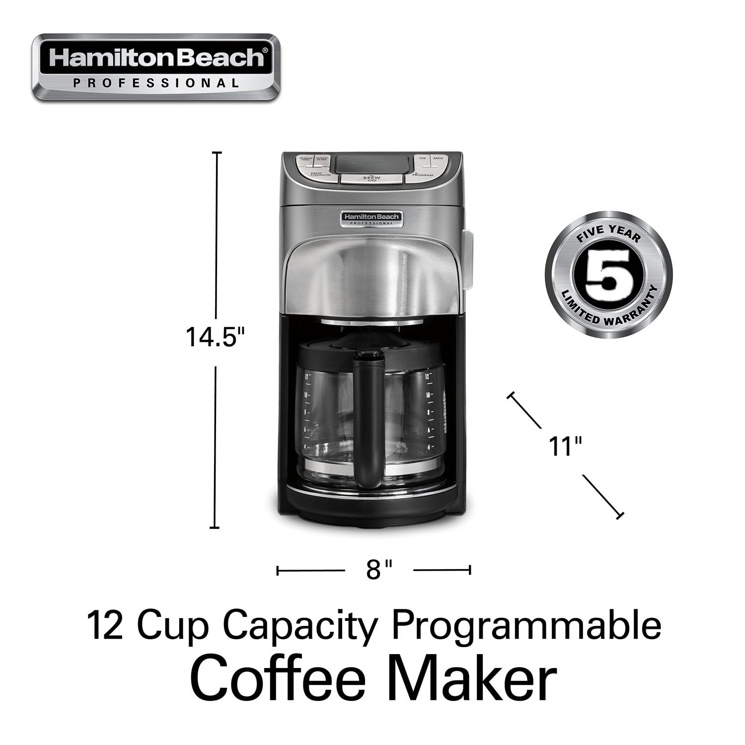 Hamilton Beach Professional Programmable 12-Cup Capacity Coffee Maker - Image 8