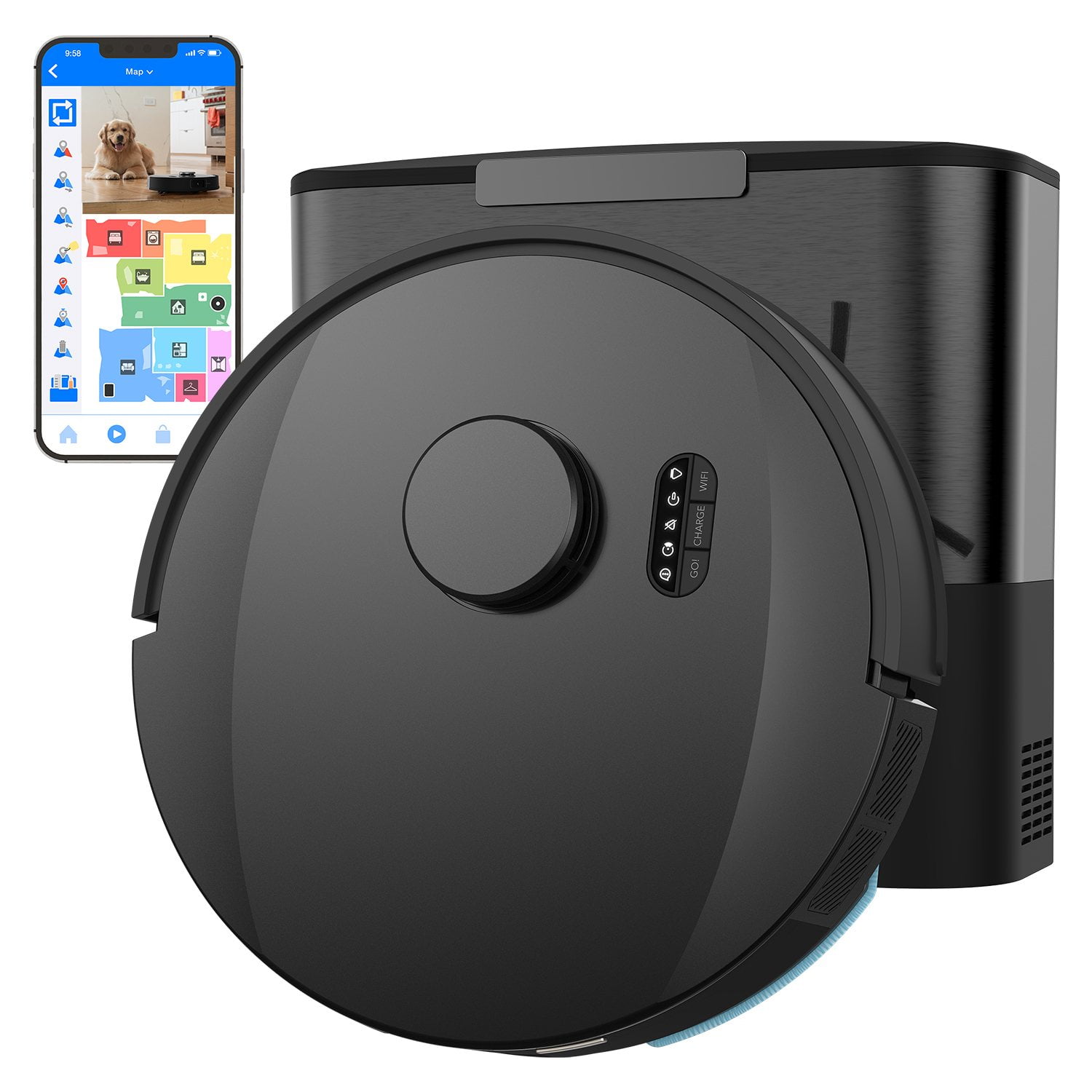 bObsweep UltraVision Self-Emptying Robot Vacuum and Mop with 180-Day Dock