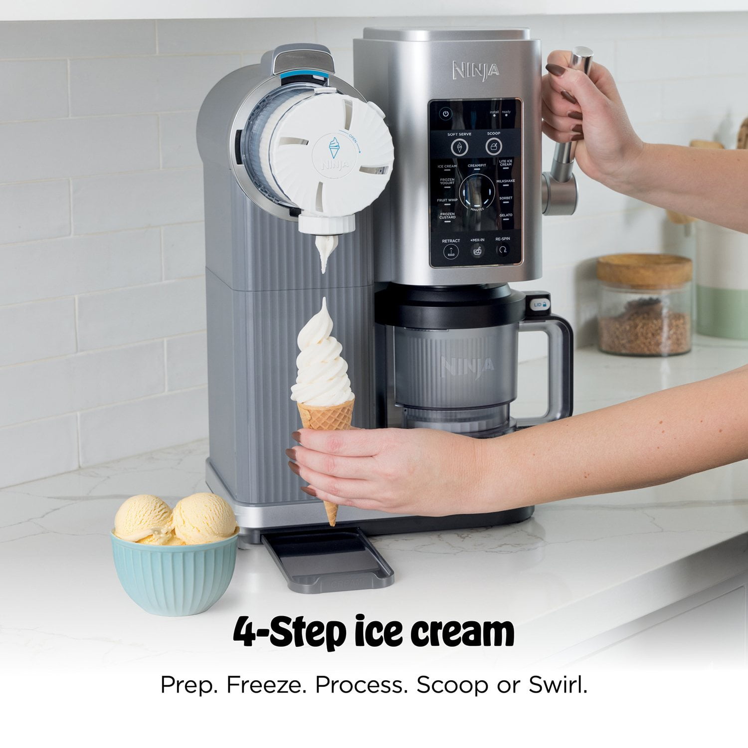 Ninja CREAMi Scoop & Swirl Ice Cream & Soft Serve Maker, 13 One-Touch Programs - Image 10