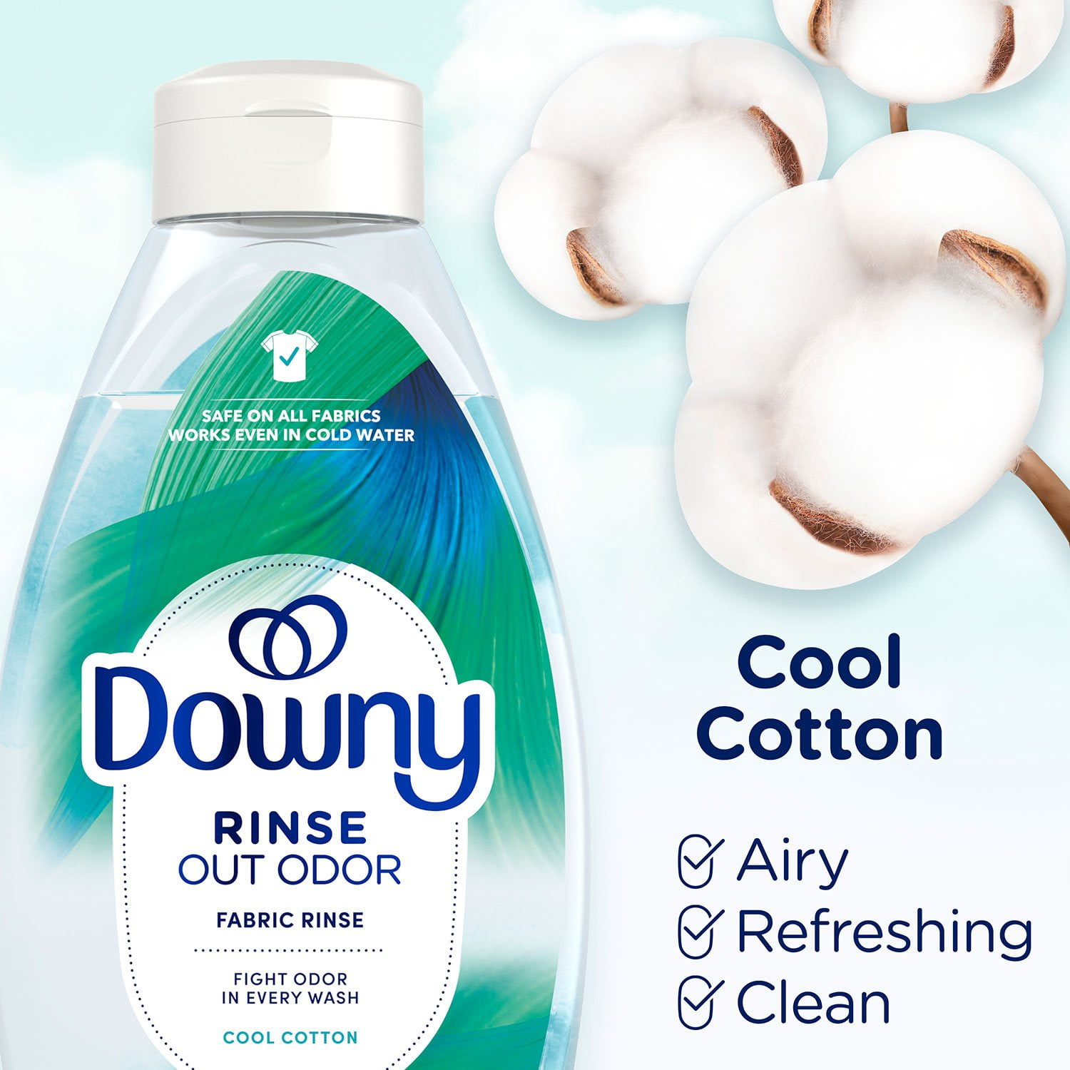 Downy Rinse & Refresh Laundry Fabric Rinse, Cool Cotton, 3 Bottles, 76.5 fl. oz. - Image 10