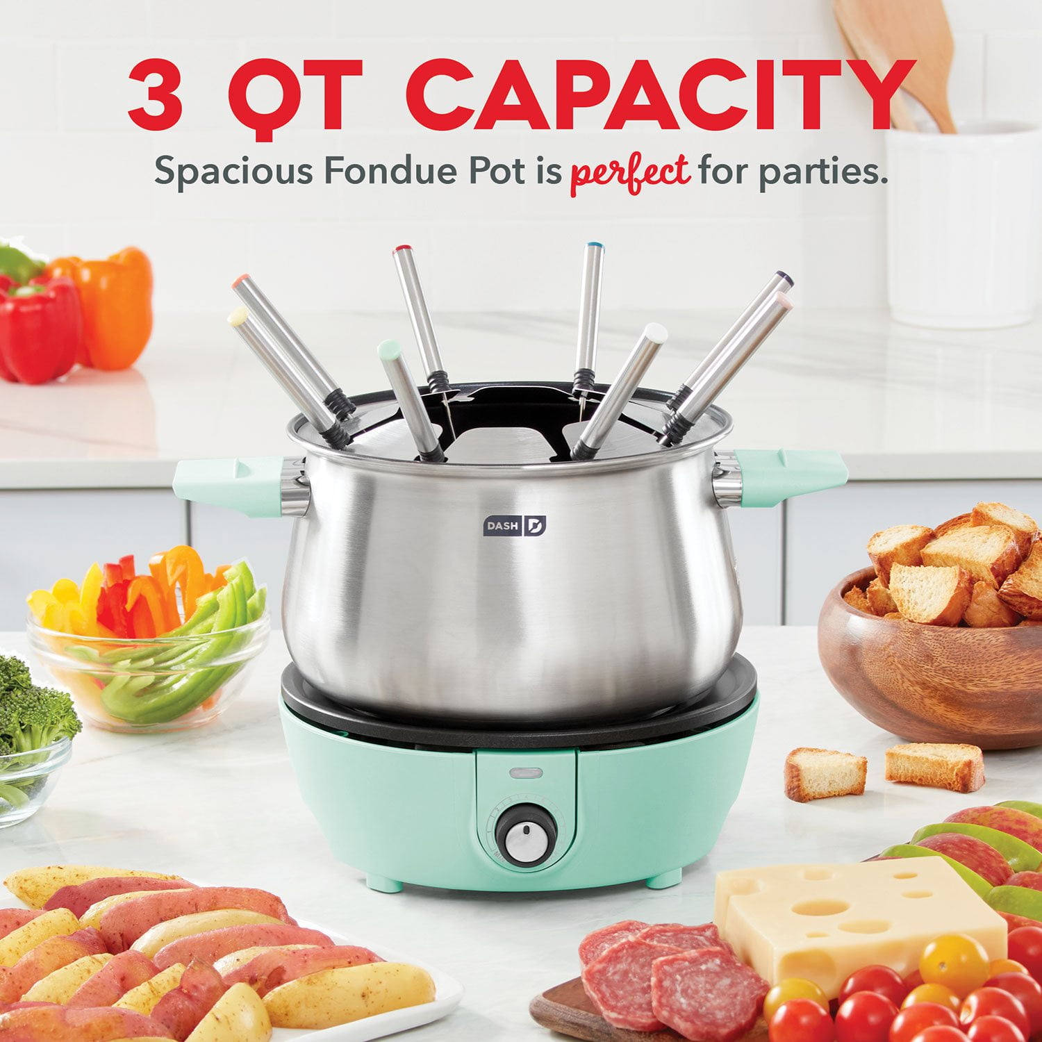 Dash Easy Fondue Maker with Fondue Sticks - Image 2