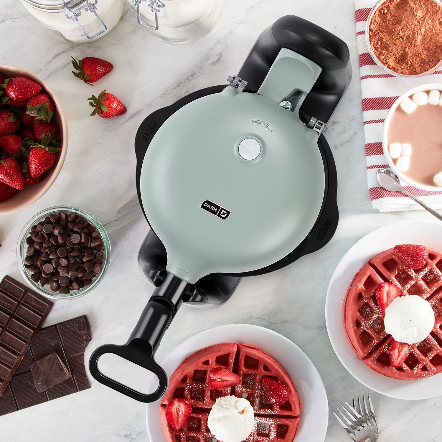 Dash Ceramic Nonstick Flip Belgian Waffle Maker - Image 3