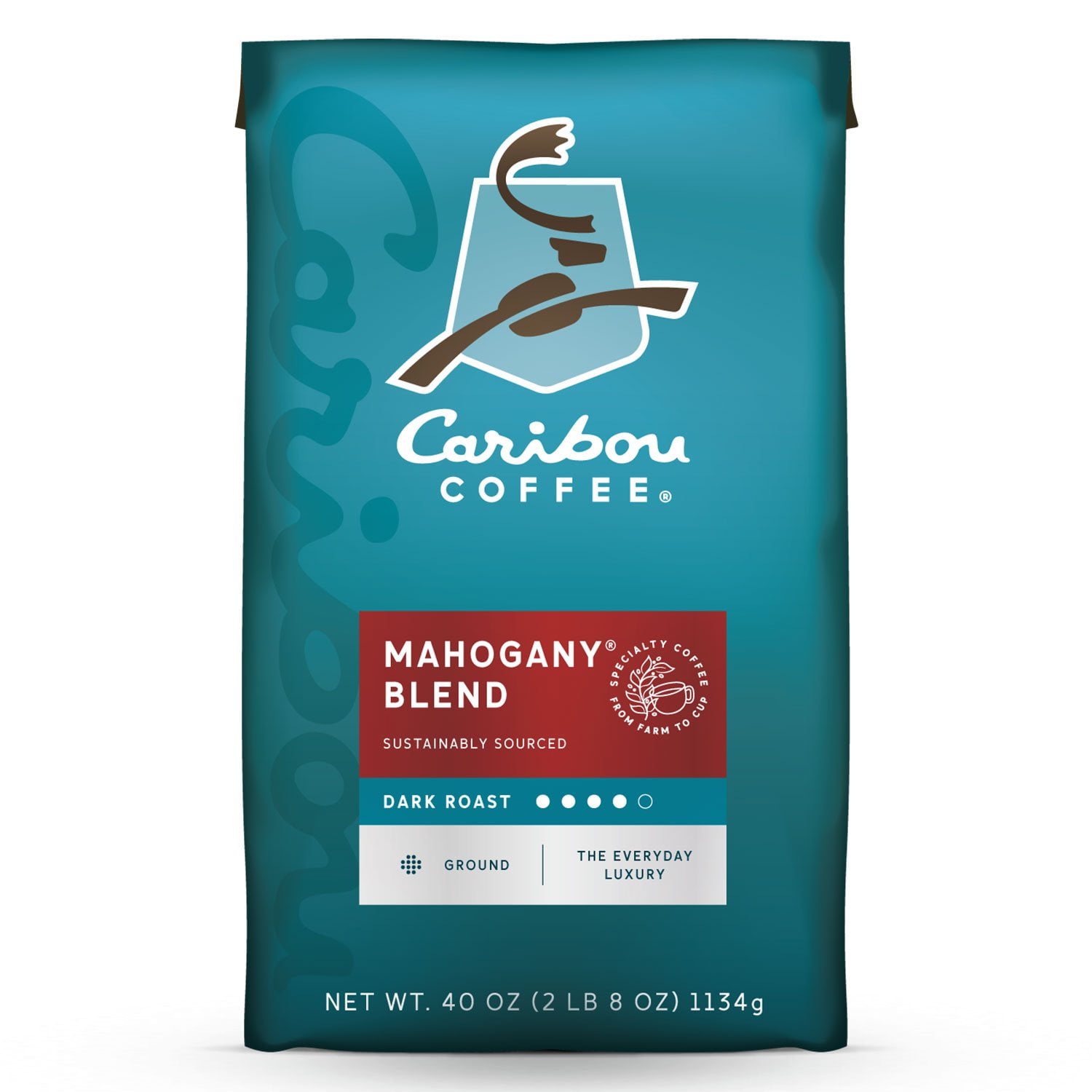 Caribou Dark Roast Ground Coffee, Mahogany 40 oz.