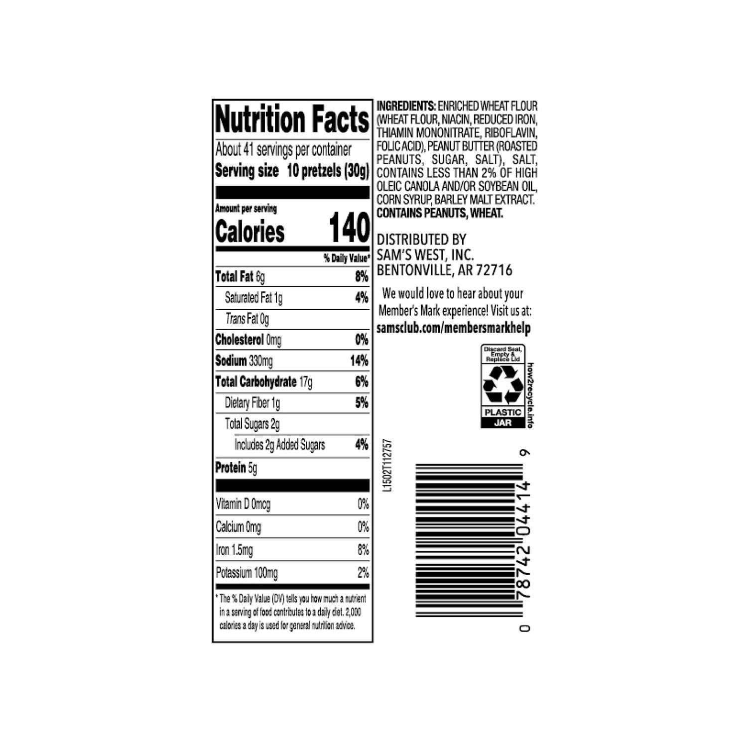 Member's Mark Peanut Butter Filled Pretzels, 44 oz. - Image 2