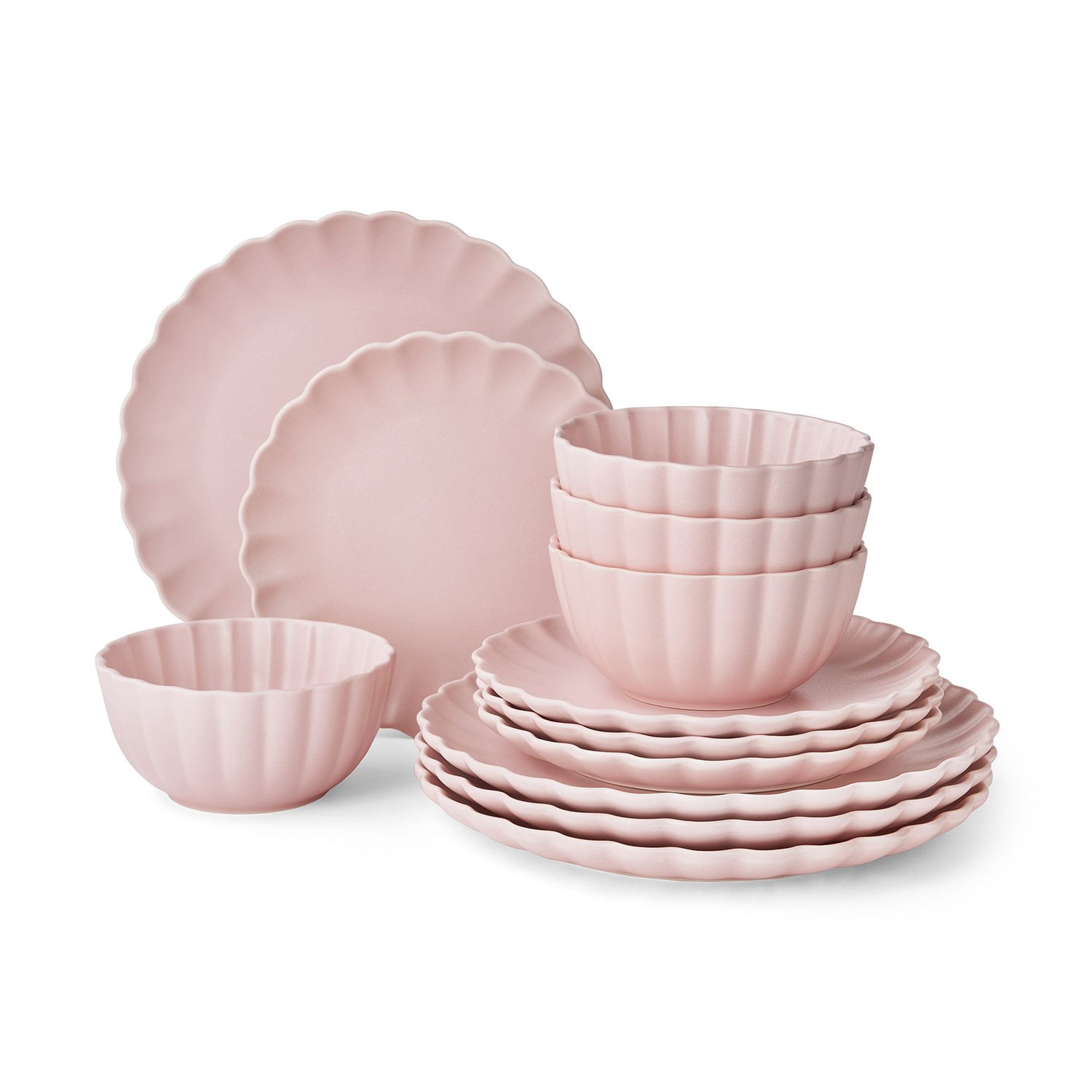 Member's Mark 12-Piece Scallop Dinnerware Set - Image 2