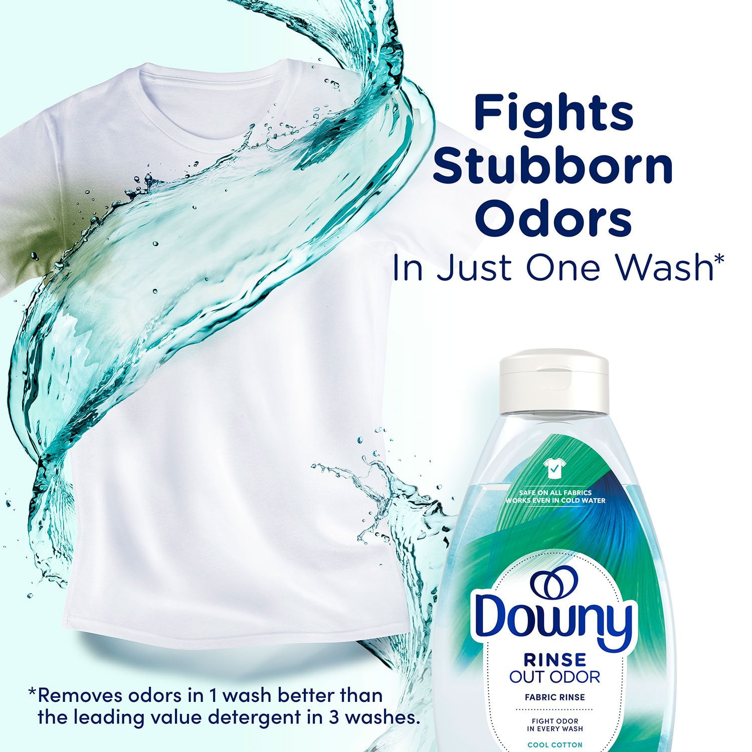 Downy Rinse & Refresh Laundry Fabric Rinse, Cool Cotton, 3 Bottles, 76.5 fl. oz. - Image 6