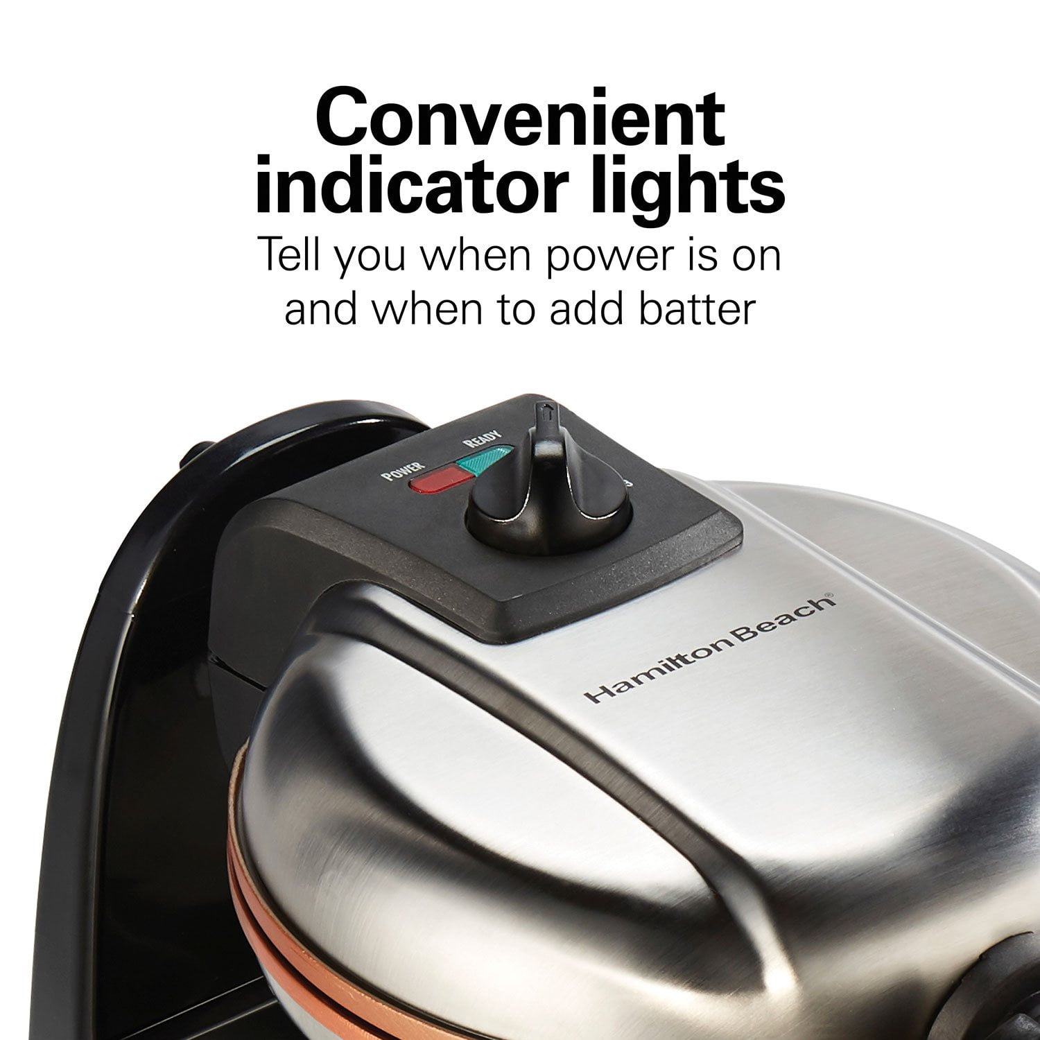 Hamilton Beach Durathon Ceramic Removable-Grid Belgian Waffle Maker - Image 7