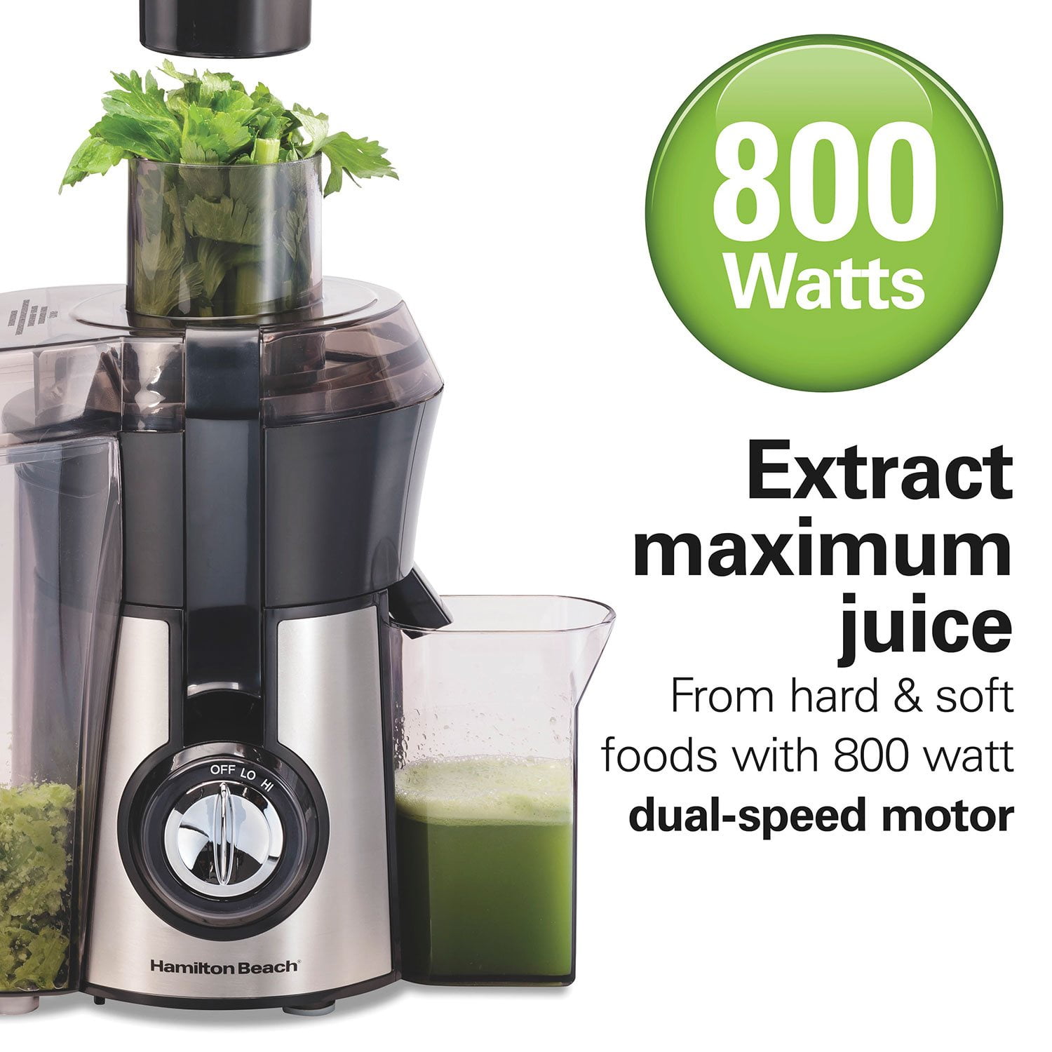 Hamilton Beach 800 Watt Easy Clean Juice Extractor with Easy Sweep Cleaning Tool - Image 5