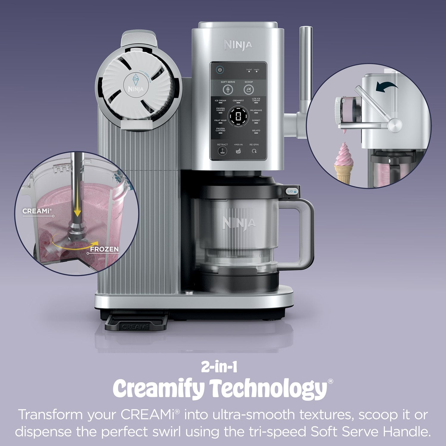 Ninja CREAMi Scoop & Swirl Ice Cream & Soft Serve Maker, 13 One-Touch Programs - Image 17