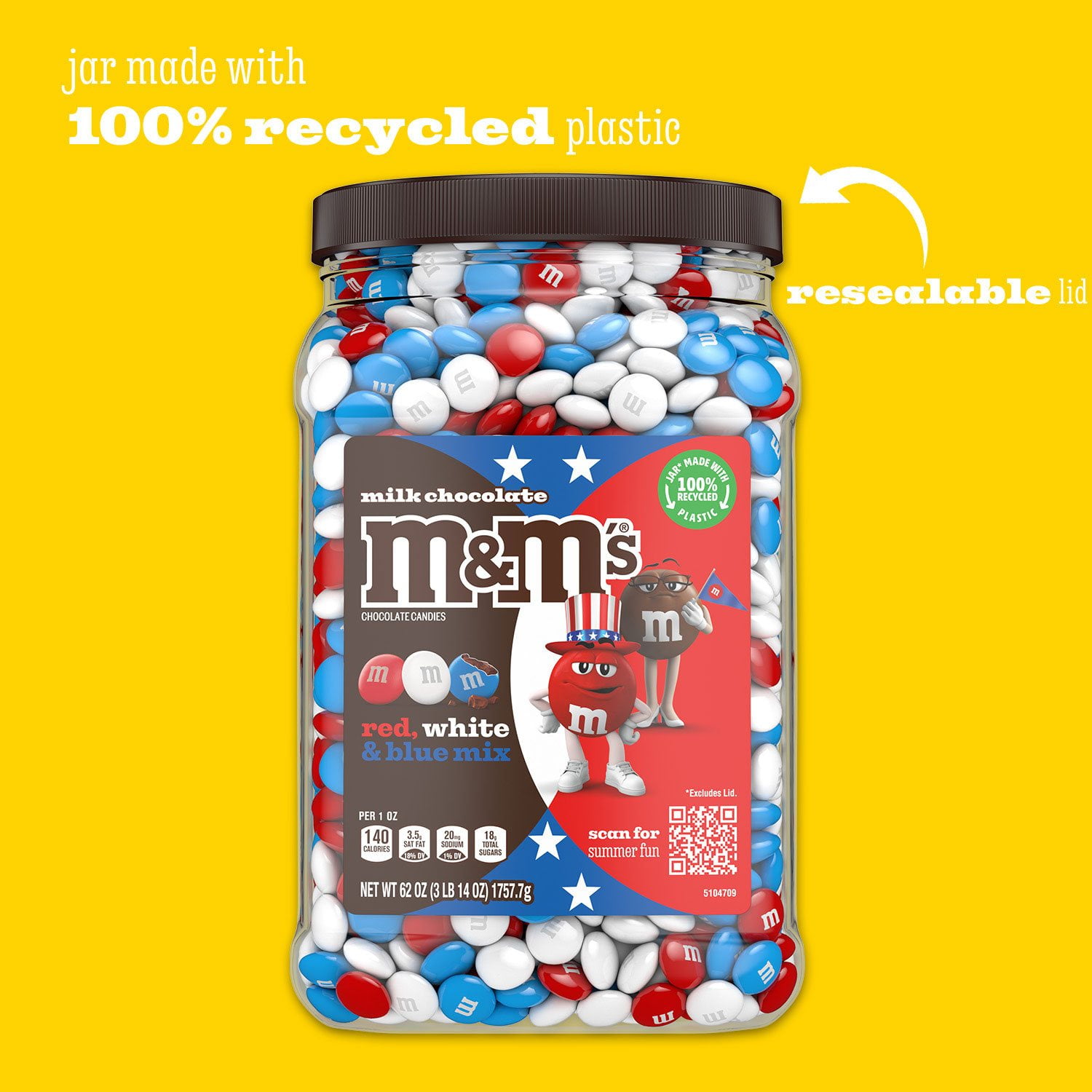 M&M's Patriotic Mix Milk Chocolate Candy, 62 oz. - Image 4