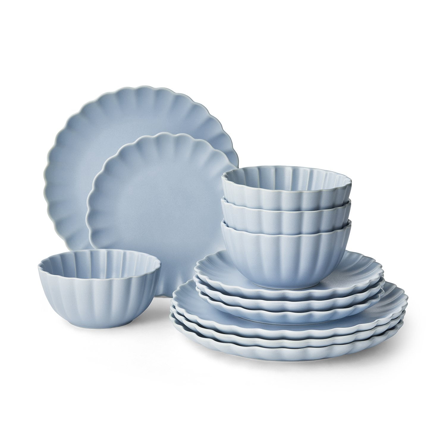 Member's Mark 12-Piece Scallop Dinnerware Set - Image 2