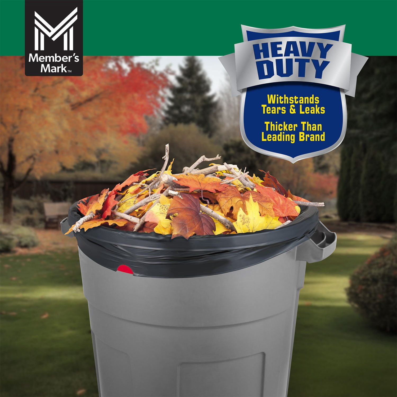 Member's Mark Heavy Duty 39-Gallon Yard Trash Bags, Unscented, 90 ct. - Image 5