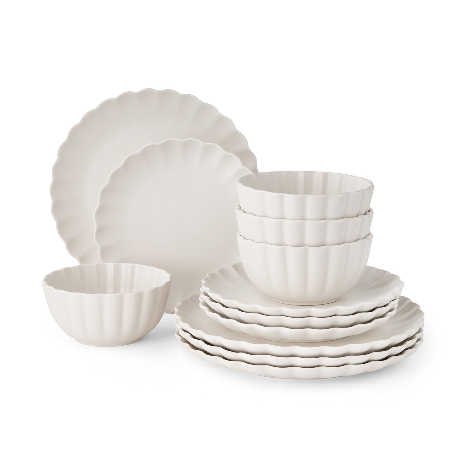 Member's Mark 12-Piece Scallop Dinnerware Set - Image 2