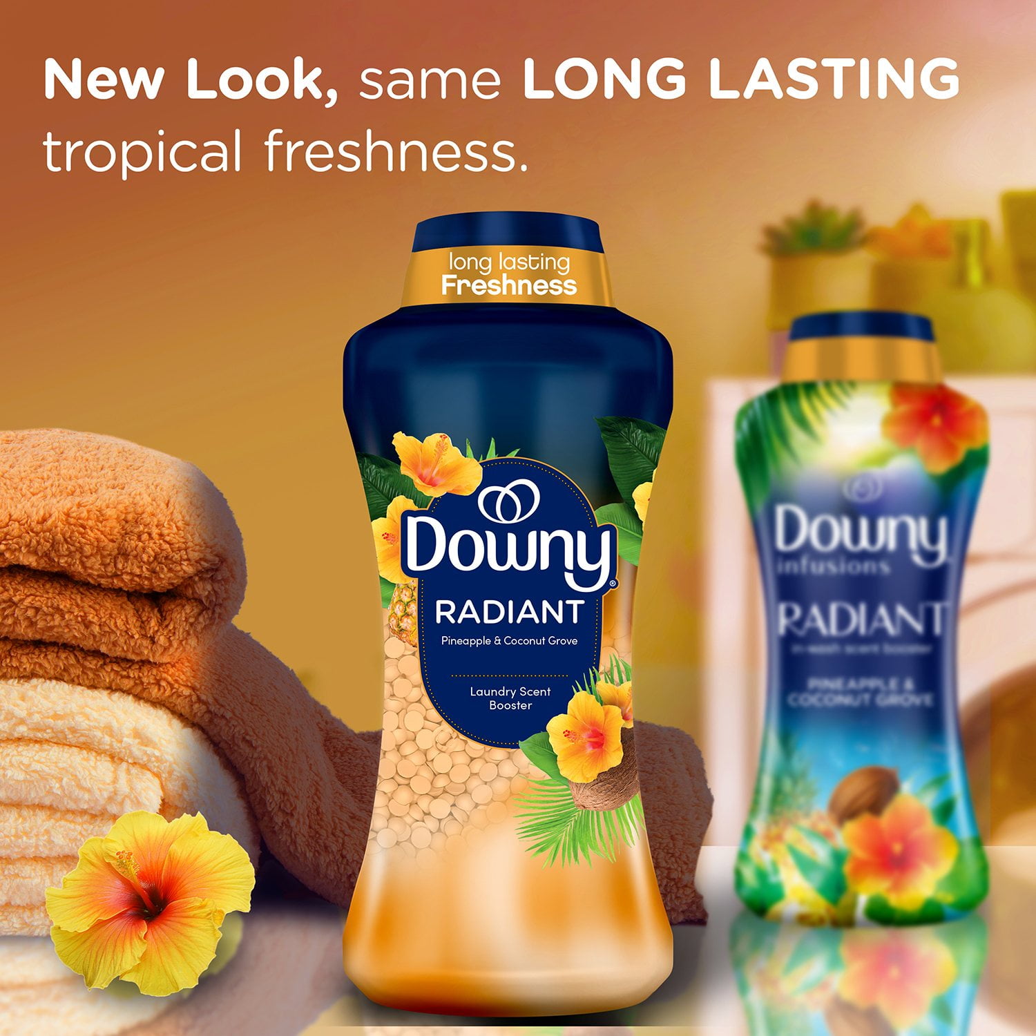 Downy Infusions Radiant In-Wash Scent Booster Beads, Pineapple & Coconut Grove, 28.3 oz - Image 7