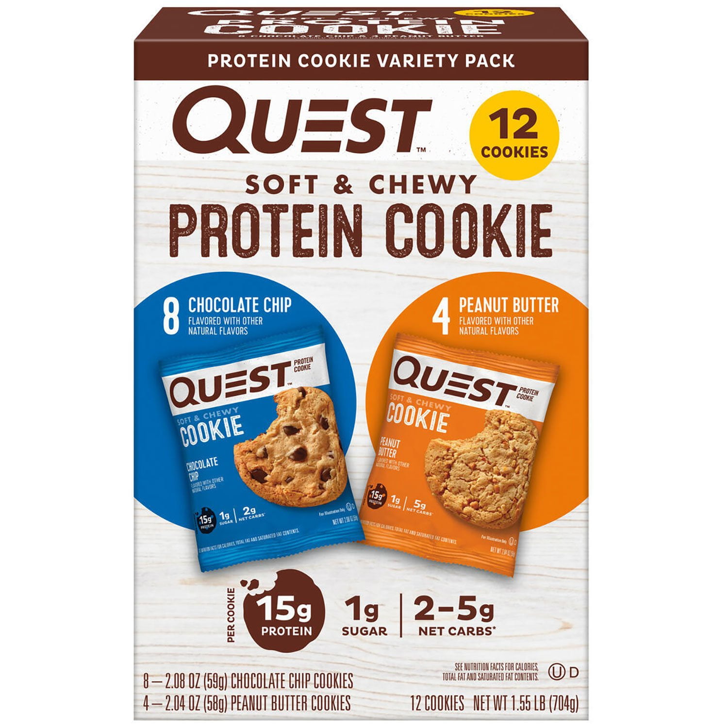 Quest Soft & Chewy 15g Protein Cookie, Variety Pack, 12 ct.