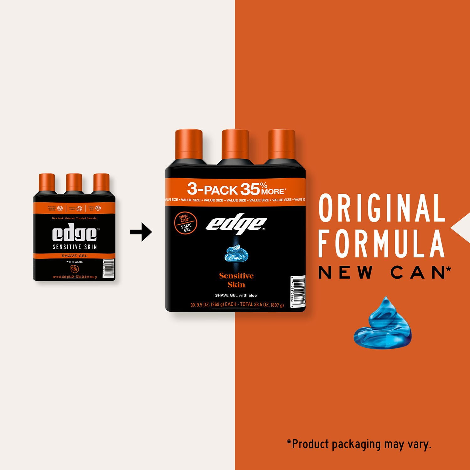 Edge Sensitive Skin Shaving Gel for Men, 9.5 oz., 3 pk. - Image 2